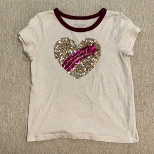 💕 3/$10 Gold sequin Heart with Shooting star sz 5